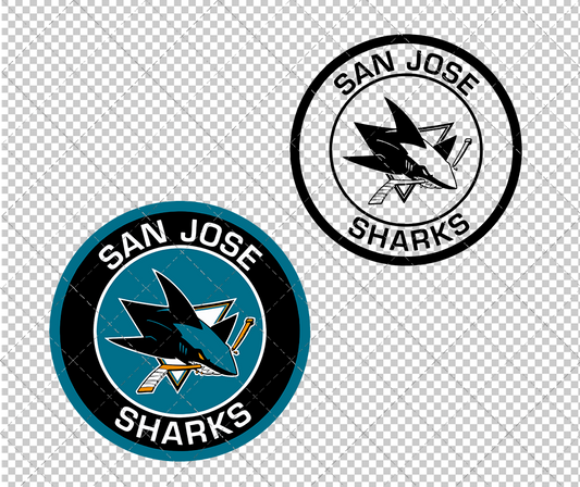 San Jose Sharks Circle 2008, Svg, Dxf, Eps, Png - SvgShopArt