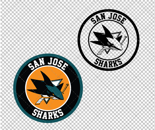 San Jose Sharks Circle 2007 002, Svg, Dxf, Eps, Png - SvgShopArt