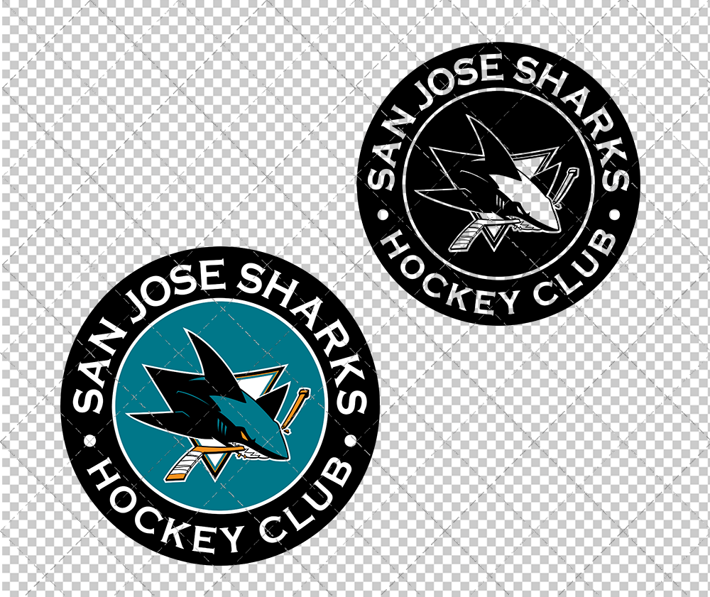 San Jose Sharks Circle 2008 002, Svg, Dxf, Eps, Png - SvgShopArt