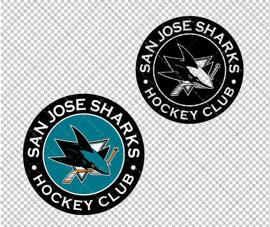 San Jose Sharks Circle 2008 002, Svg, Dxf, Eps, Png - SvgShopArt