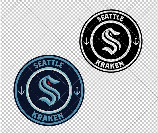 Seattle Kraken Circle 2021 002, Svg, Dxf, Eps, Png - SvgShopArt